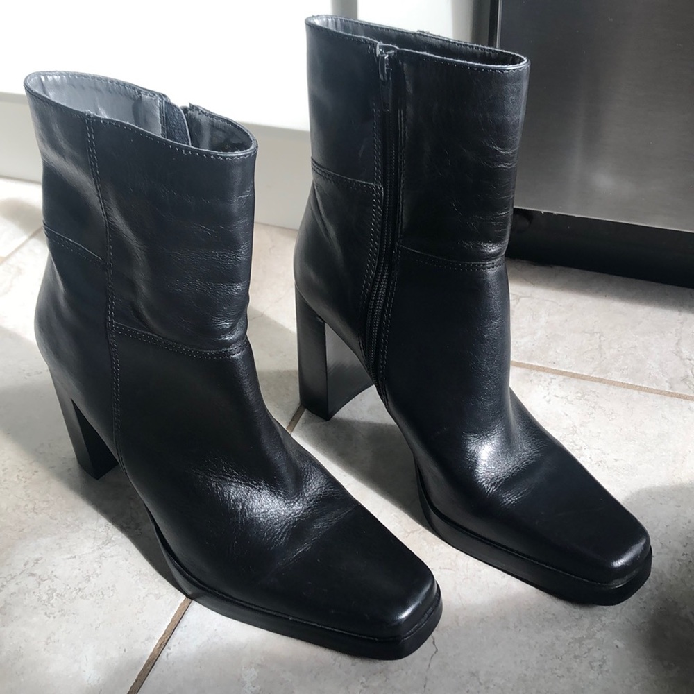Candie’s boots, leather, 4” heels, Size 9